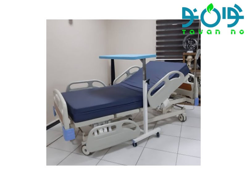 تخت بیمارستانی خانگی سه شکن برقی پارامونت با قابلیت تنظیم ارتفاع